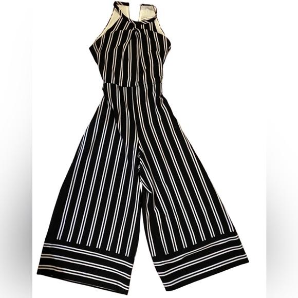Emma & Michele - Black & White Striped Jumpsuit - Size 10 - Picture 1 of 8